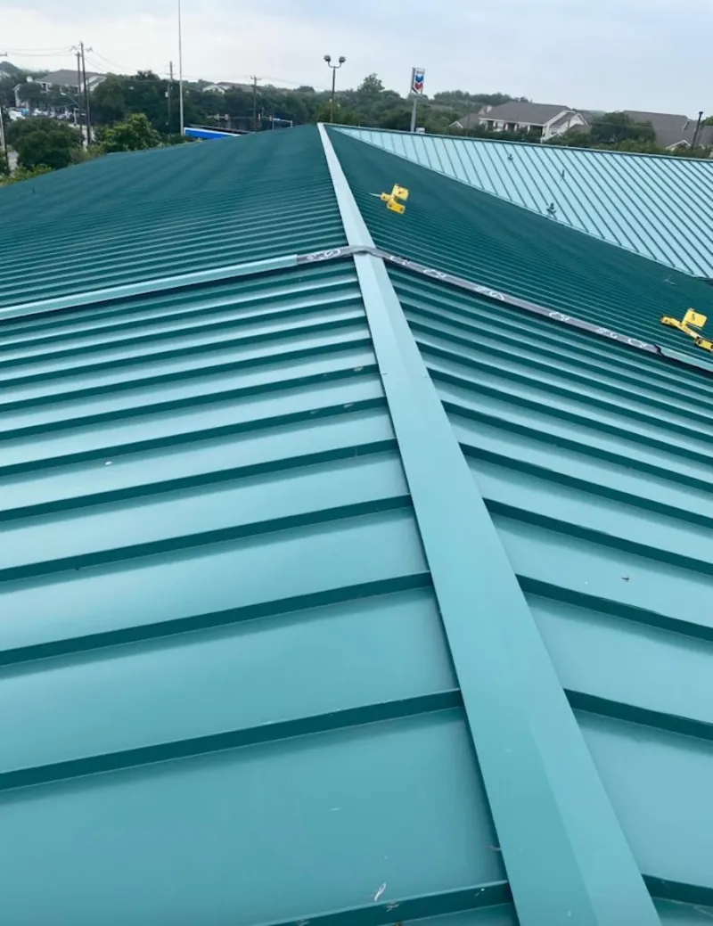 Green commercial metal roof ridge and valley for Metal Roof Repair in Aquia Harbour